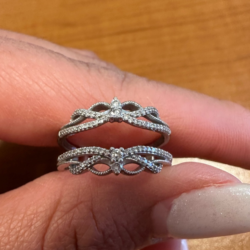 Diamond Enhancer Ring 1/5 Ct Tw Round Cut 14K White Gold